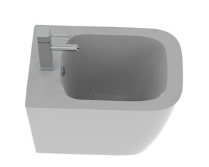 Bidet isolated on transparent background 3d rendering illustration