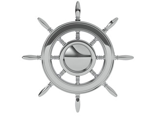 Obraz premium Boat helm isolated on transparent background. 3d rendering - illustration