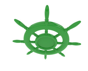 Boat helm isolated on transparent background. 3d rendering - illustration