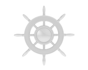 Boat helm isolated on transparent background. 3d rendering - illustration