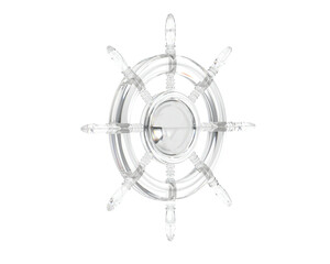 Obraz premium Boat helm isolated on transparent background. 3d rendering - illustration