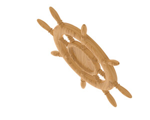 Boat helm isolated on transparent background. 3d rendering - illustration