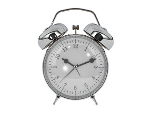 Alarm clock isolated on transparent background. 3d rendering - illustration