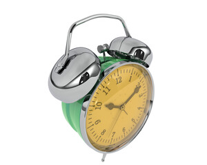 Alarm clock isolated on transparent background. 3d rendering - illustration