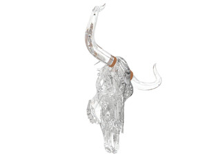 Obraz premium Cow head decoration isolated on transparent background. 3d rendering - illustration