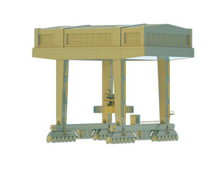 Fototapeta premium Crane isolated on transparent background. 3d rendering - illustration