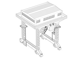 Crane isolated on transparent background. 3d rendering - illustration