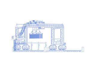 Crane isolated on transparent background. 3d rendering - illustration