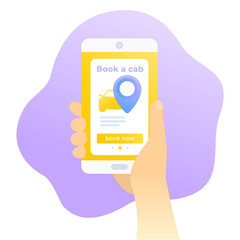 Book a cab app, line design