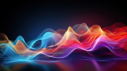Abstract sound waves with colors illustration