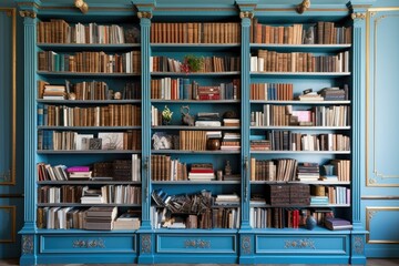  a avand garde bookshelf full of books AI Generated