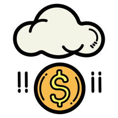 cloud computing filled outline icon style