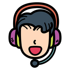 customer service filled outline icon style