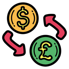 exchange filled outline icon style