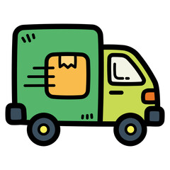 delivery truck filled outline icon style
