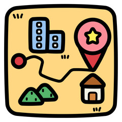 location filled outline icon style