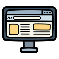 website filled outline icon style