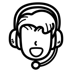 customer service line icon style