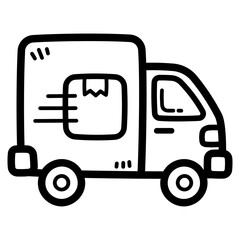 delivery truck line icon style
