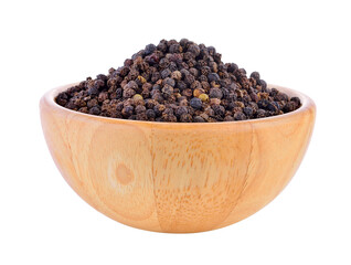 peppercorn in wood bowl isolated on transparent png