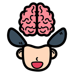 brain filled outline icon style