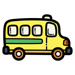 school bus filled outline icon style