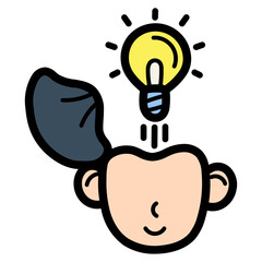 thinking filled outline icon style