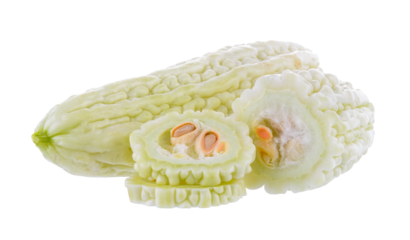 White bitter melon isolated on transparent png