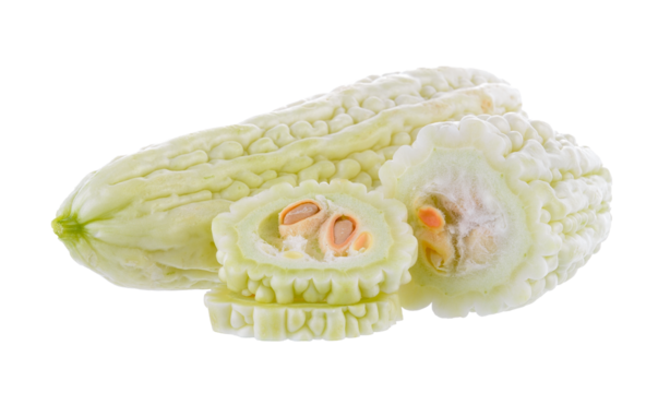 White bitter melon isolated on transparent png