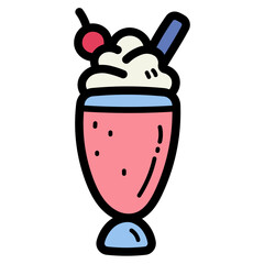 milkshake filled outline icon style