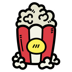 popcorn filled outline icon style