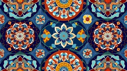 Colorful seamless pattern islamic background.Abstract.Generative AI
