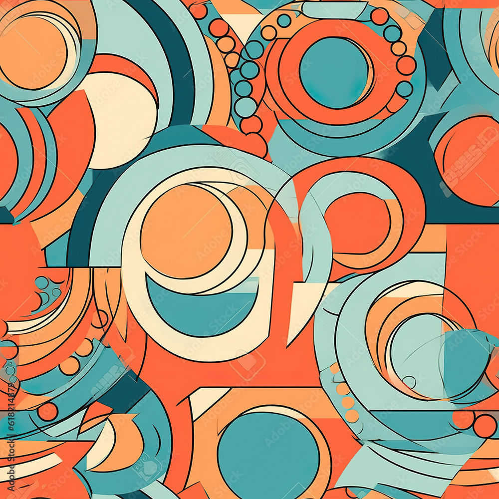 Poster a colorful abstract background with circles and dots. generative ai.