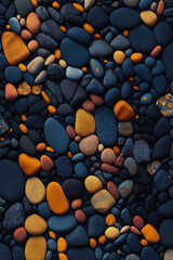 Pebble pattern black orange