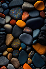 Pebble pattern black orange