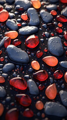 Pebble pattern red black