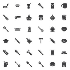 Obraz premium Kitchen tools vector icons set