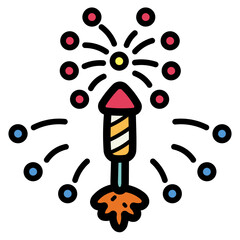 fireworks filled outline icon style