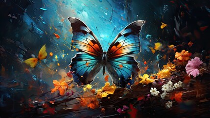 Fototapeta na wymiar Butterfly Impressionist