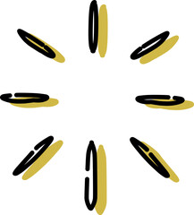 シンプルな金色の花火のようなキラキラのイラスト