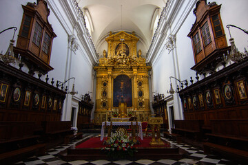 Fototapeta na wymiar Interior of the the Holy Cross Church (also known as Kosciol Swietego Krzyza) in Krakowskie Przedmiescie street in the Old Town of Warsaw, Poland