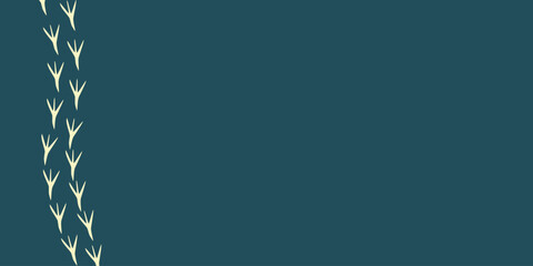 Traces of Pets. Paw vector foot trail print of chicken or hen . Chicken Paw background and wallpaper vector. seamless pattern background.ฺ Hen foot.