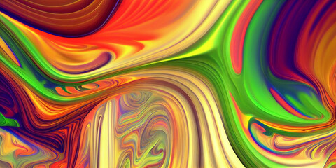 Beautiful 3d shiny iridescent different colors and 3d background or texture. Generative AI