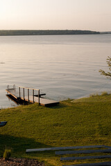 Fototapeta premium A beautiful stylish house with a beautiful landscape and territory