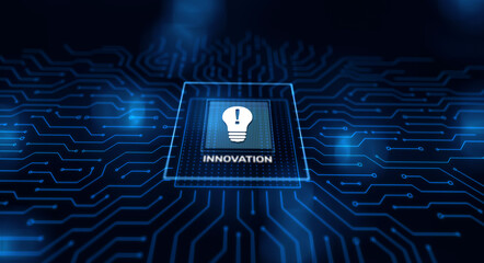 Innovation business and technology concept on virtual screen. Innovate creative process.