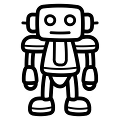 robot line icon style