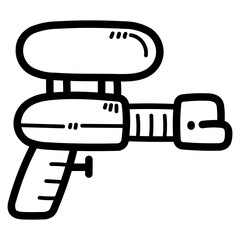 water gun line icon style