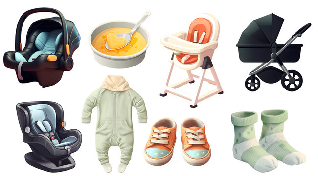 a collection of baby products. generative ai 