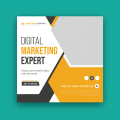 Digital business marketing banner for social media post template