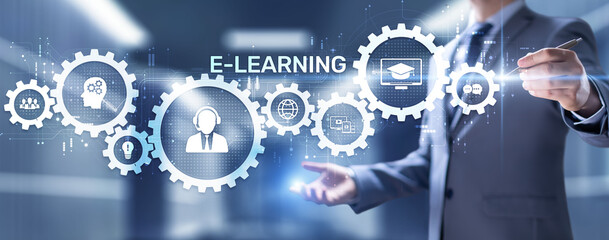 E-learning EdTech Education Technology elearning online learning internet technology concept.